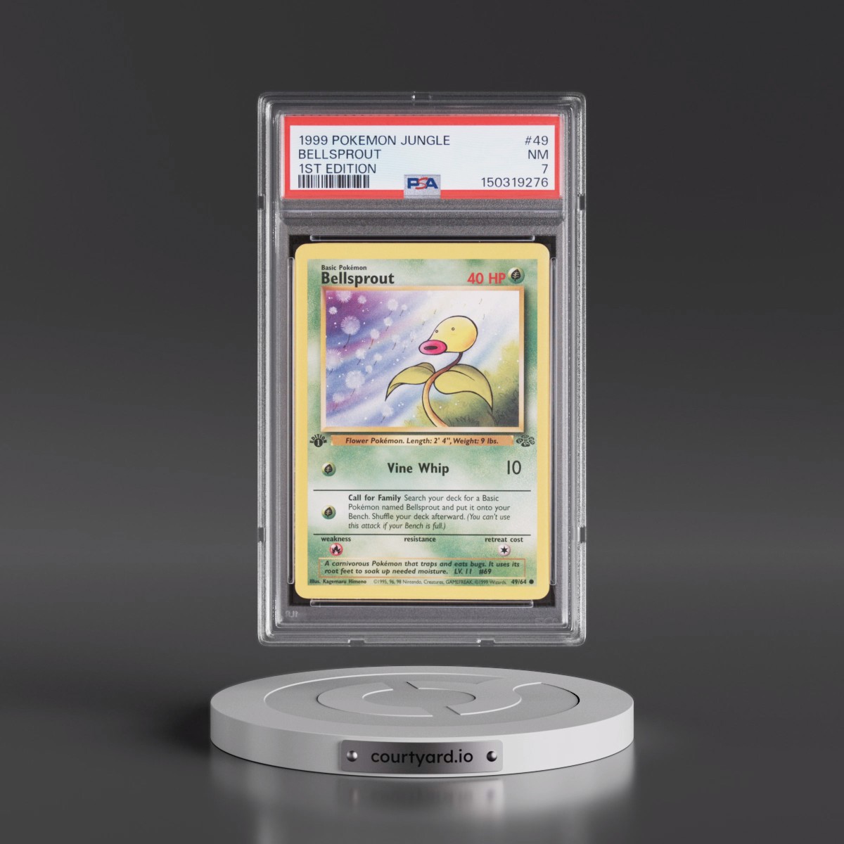1999 Pokémon Jungle #49 Bellsprout - 1st Edition (PSA 7 NM)