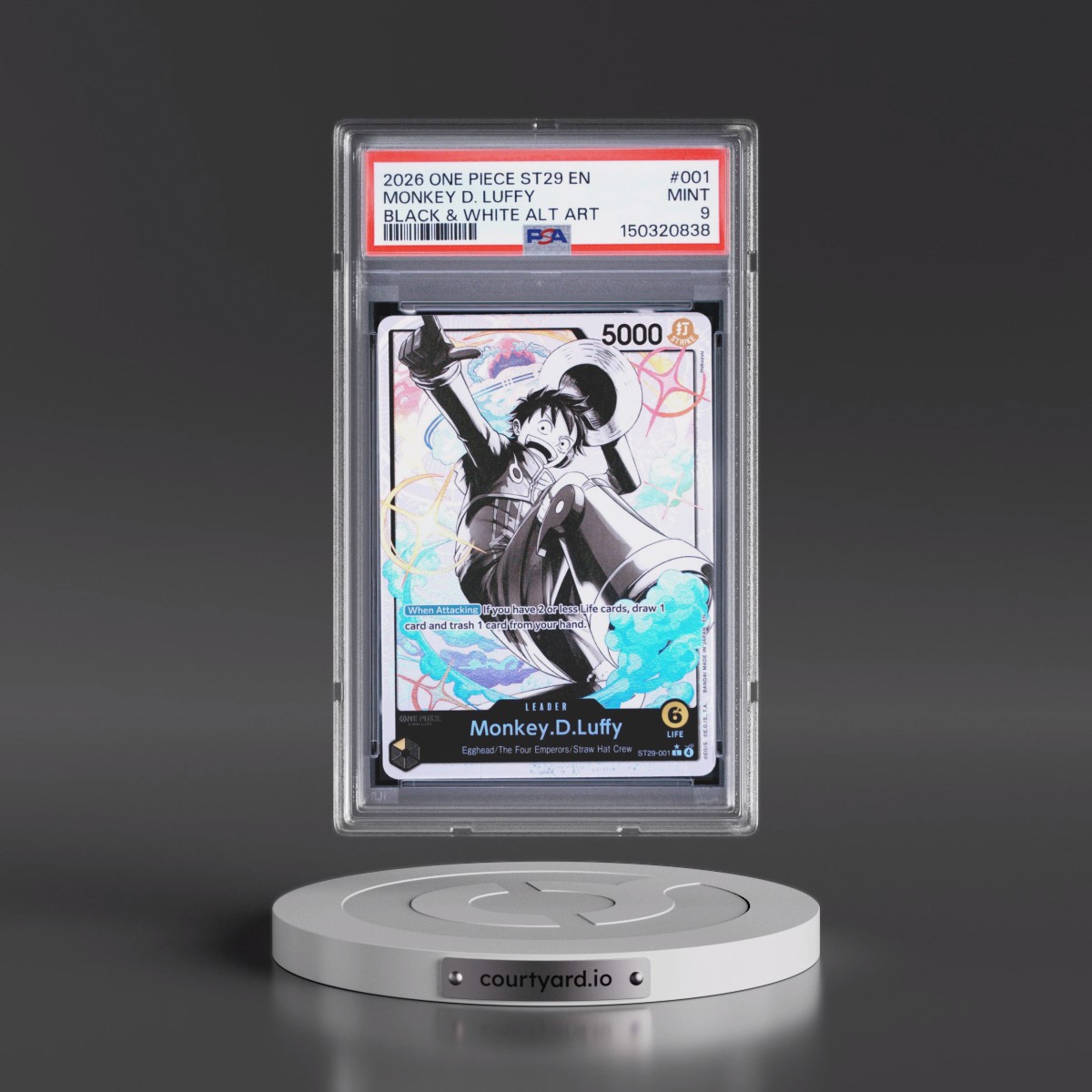 2026 One Piece Starter Deck ST29-Egghead #001 Monkey D. Luffy - Black & White Alternate Art (PSA 9 MINT)