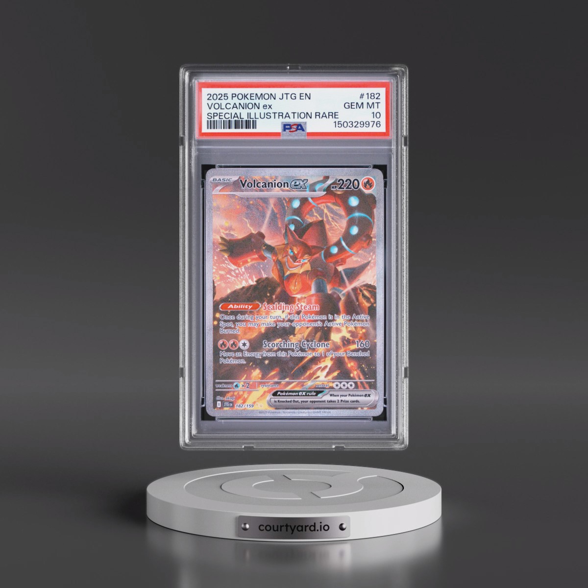 2025 Pokémon Jtg EN-Journey Together #182 Volcanion EX - Holo Special Illustration Rare (PSA 10 GEM MINT)