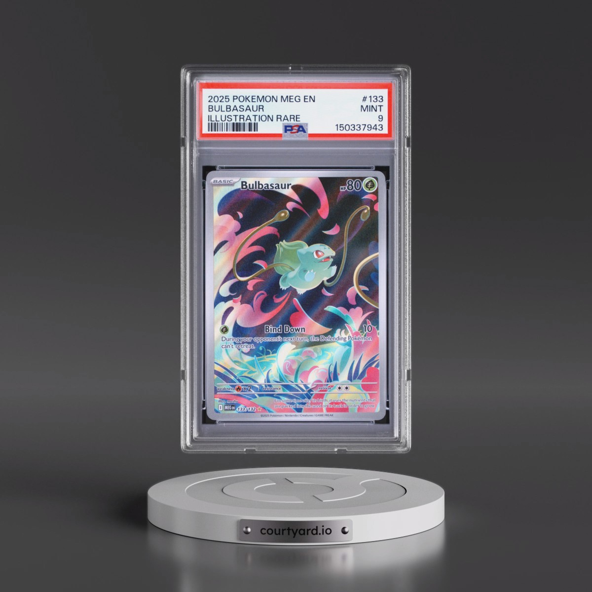 2025 Pokémon Meg EN-Mega Evolution #133 Bulbasaur - Illustration Rare (PSA 9 MINT)