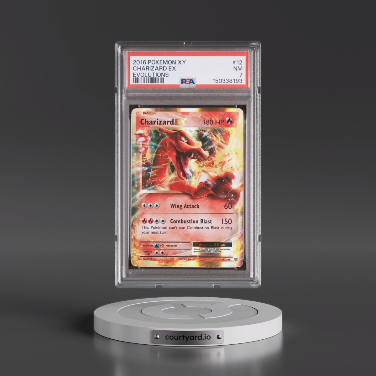 2016 Pokémon XY Evolutions #12 Charizard EX - Holo (PSA 7 NM)