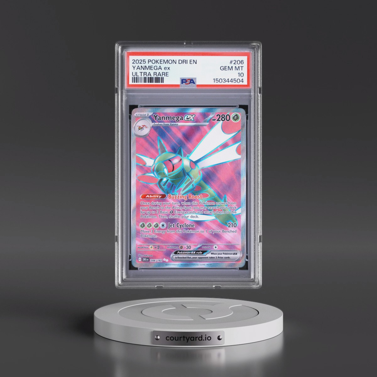2025 Pokémon Dri EN-Destined Rivals #206 Yanmega EX - Holo Ultra Rare (PSA 10 GEM MINT)