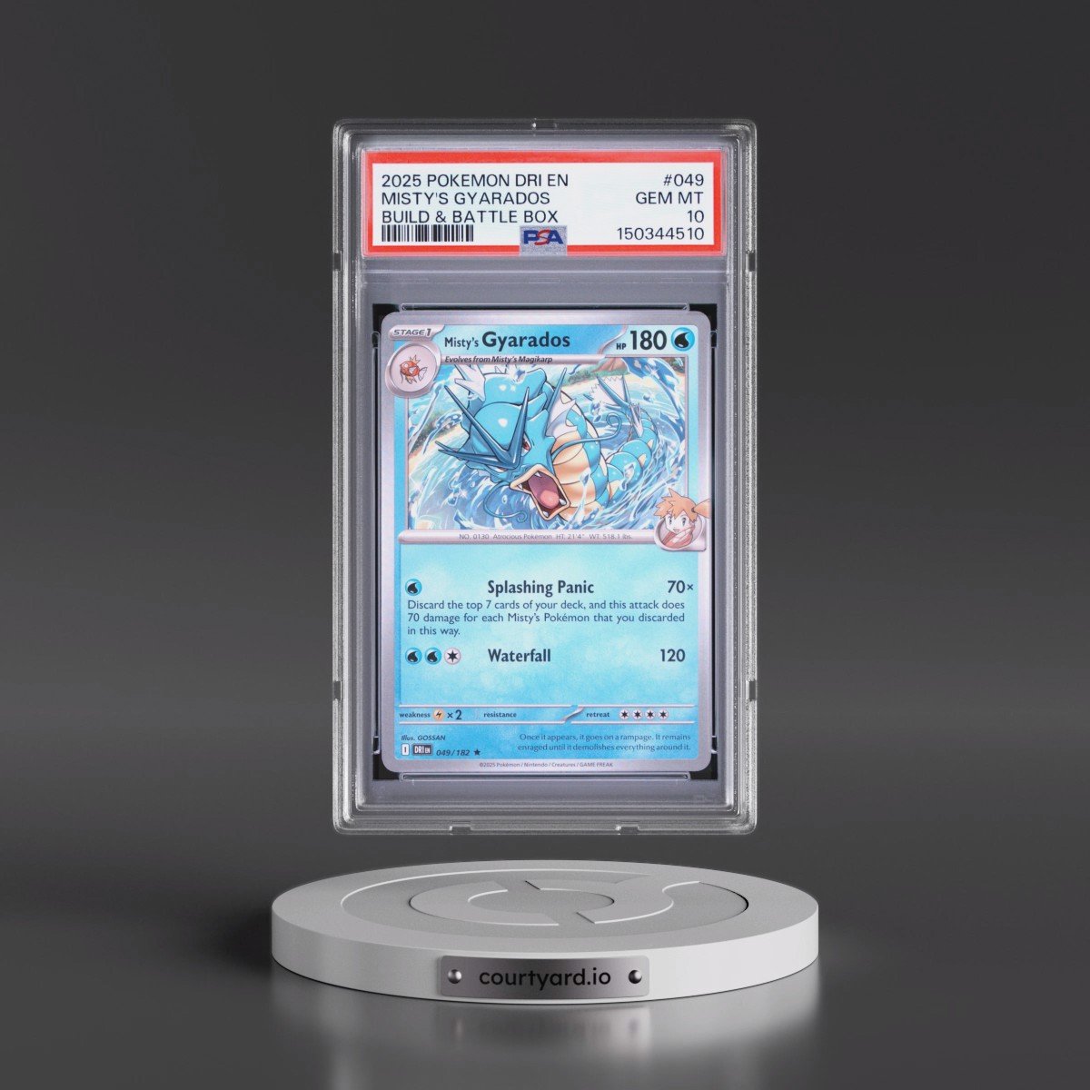 2025 Pokémon Dri EN-Destined Rivals #049 Misty's Gyarados - Build & Battle Box (PSA 10 GEM MINT)