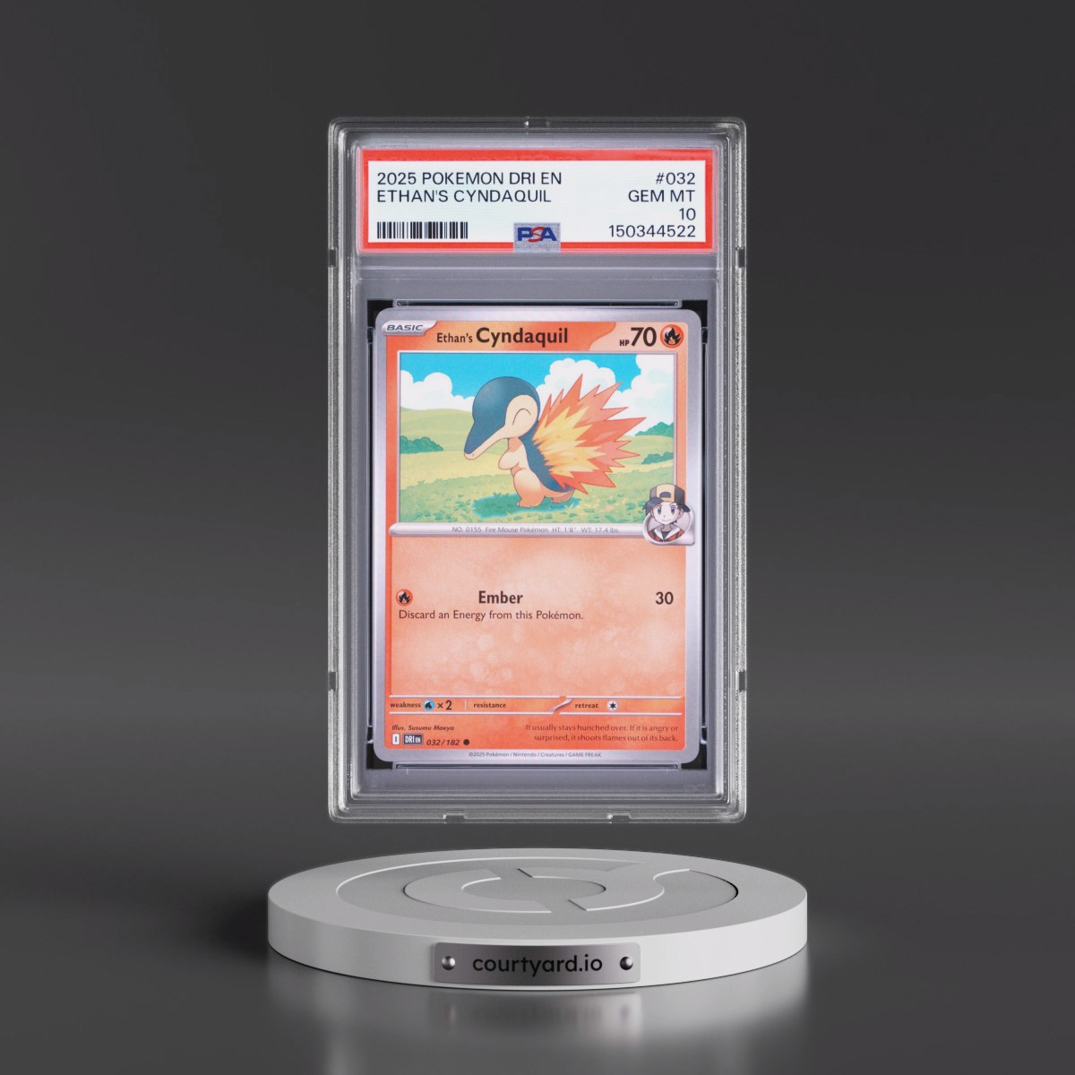 2025 Pokémon Dri EN-Destined Rivals #032 Ethan's Cyndaquil (PSA 10 GEM MINT)