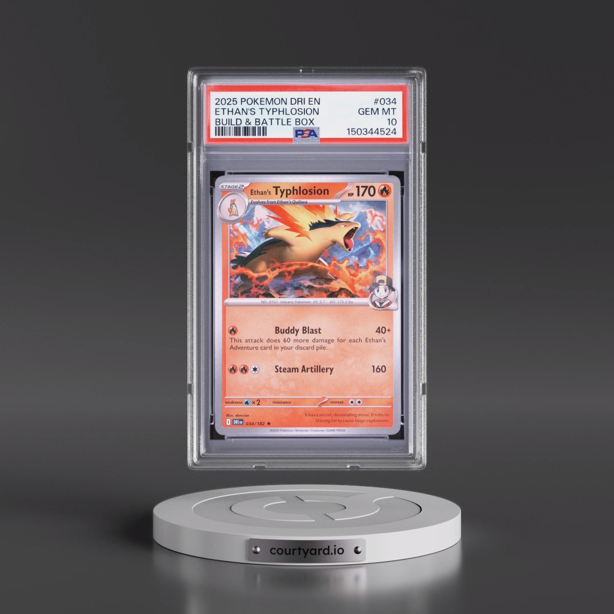 2025 Pokémon Dri EN-Destined Rivals #034 Ethan's Typhlosion - Build & Battle Box (PSA 10 GEM MINT)