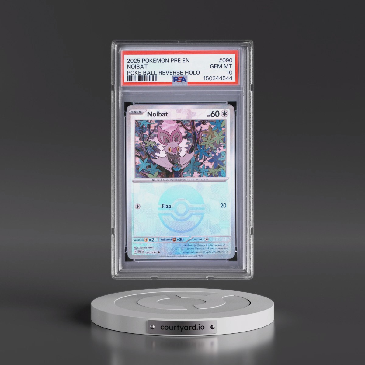 2025 Pokémon Pre EN-Prismatic Evolutions #090 Noibat - Reverse Holo Poke Ball (PSA 10 GEM MINT)