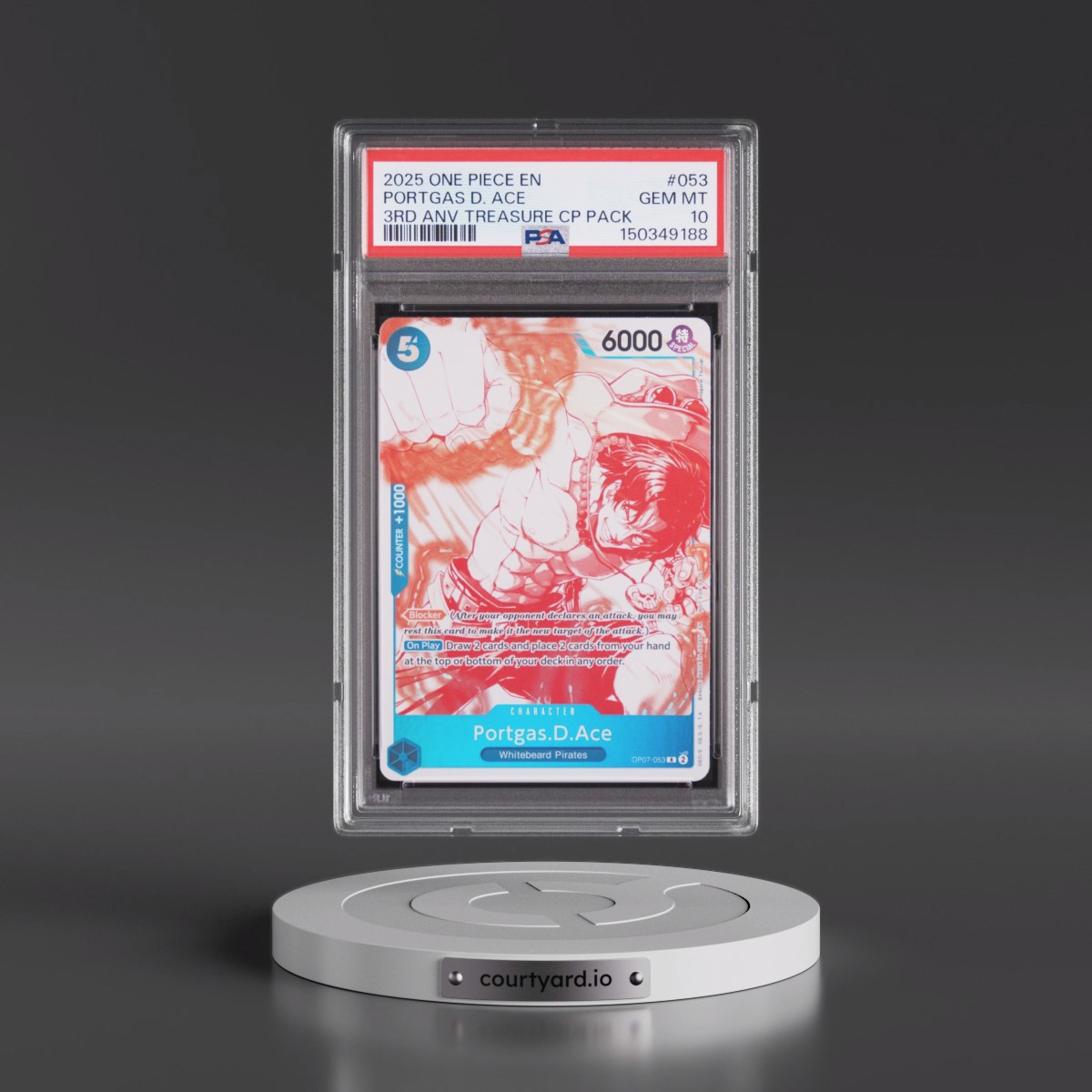 2025 One Piece 3rd Anniversary! One Piece Card Treasure Campaign Pack #053 Portgas D. Ace (PSA 10 GEM MINT)