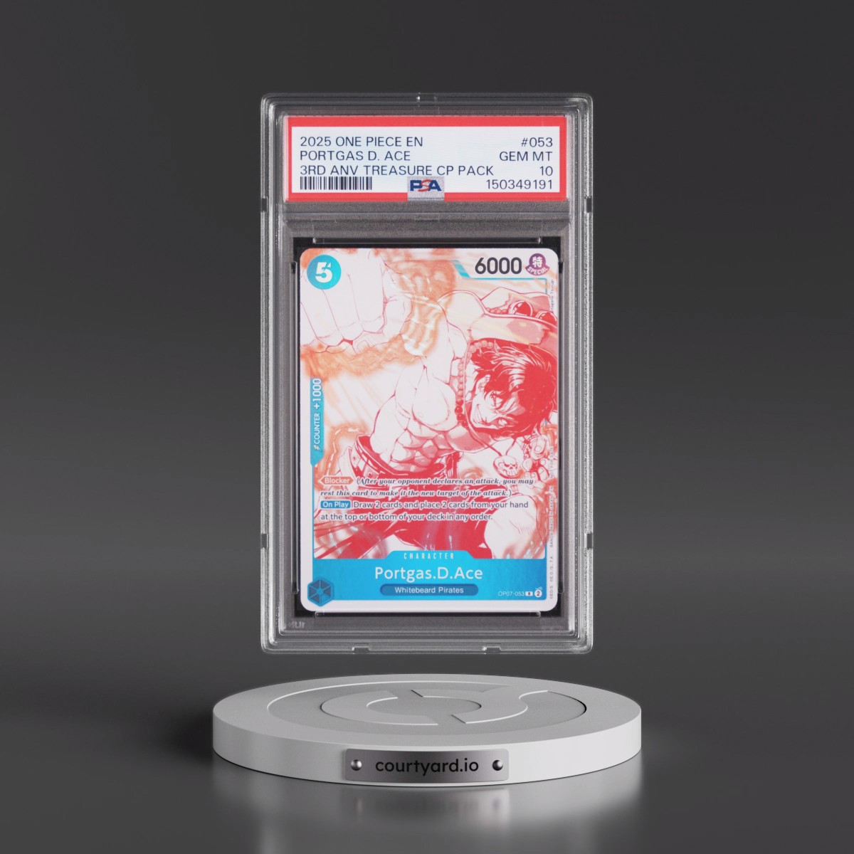 2025 One Piece 3rd Anniversary! One Piece Card Treasure Campaign Pack #053 Portgas D. Ace (PSA 10 GEM MINT)