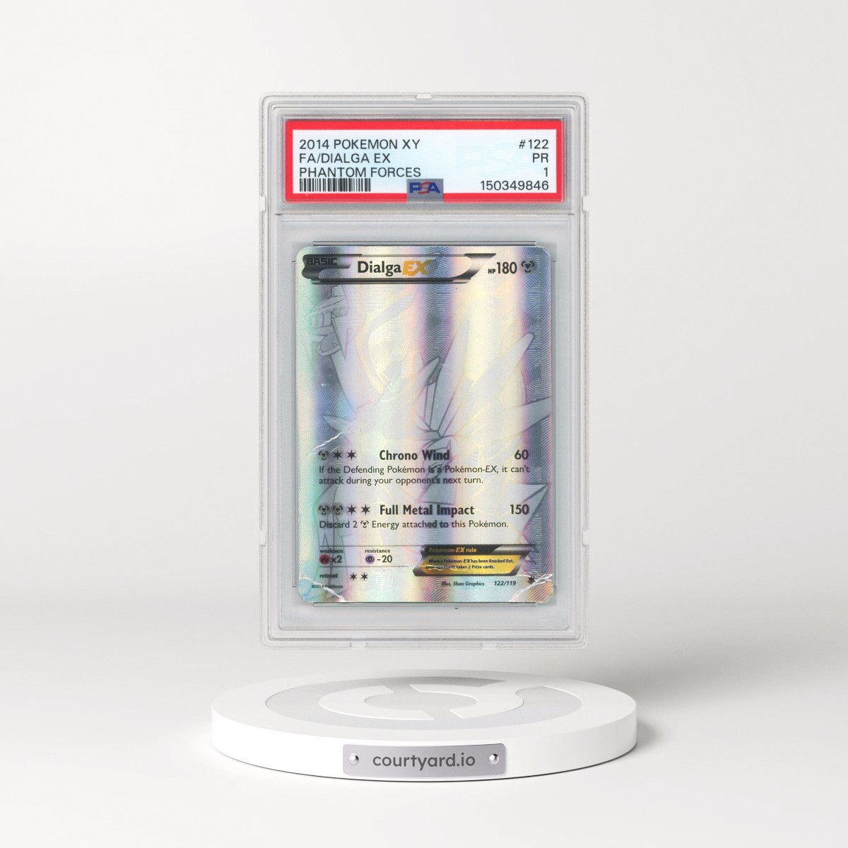 2014 Pokémon XY Phantom Forces #122 Dialga EX - Holo Full Art (PSA 1 PR)