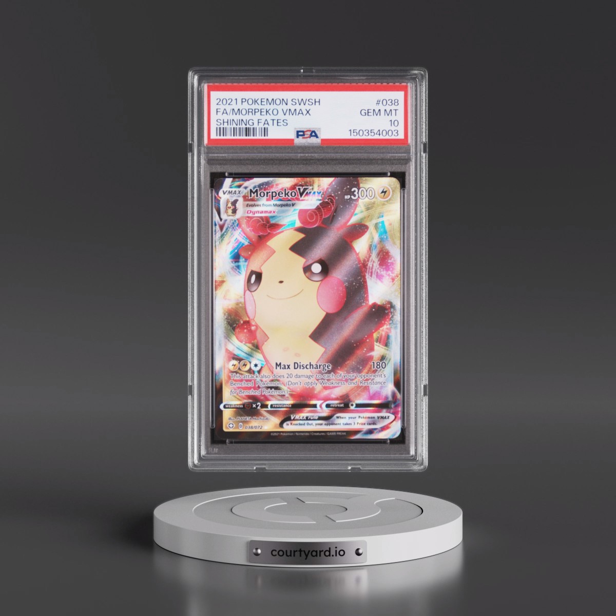 2021 Pokémon Sword & Shield Shining Fates #038 Morpeko Vmax - Full Art (PSA 10 GEM MINT)
