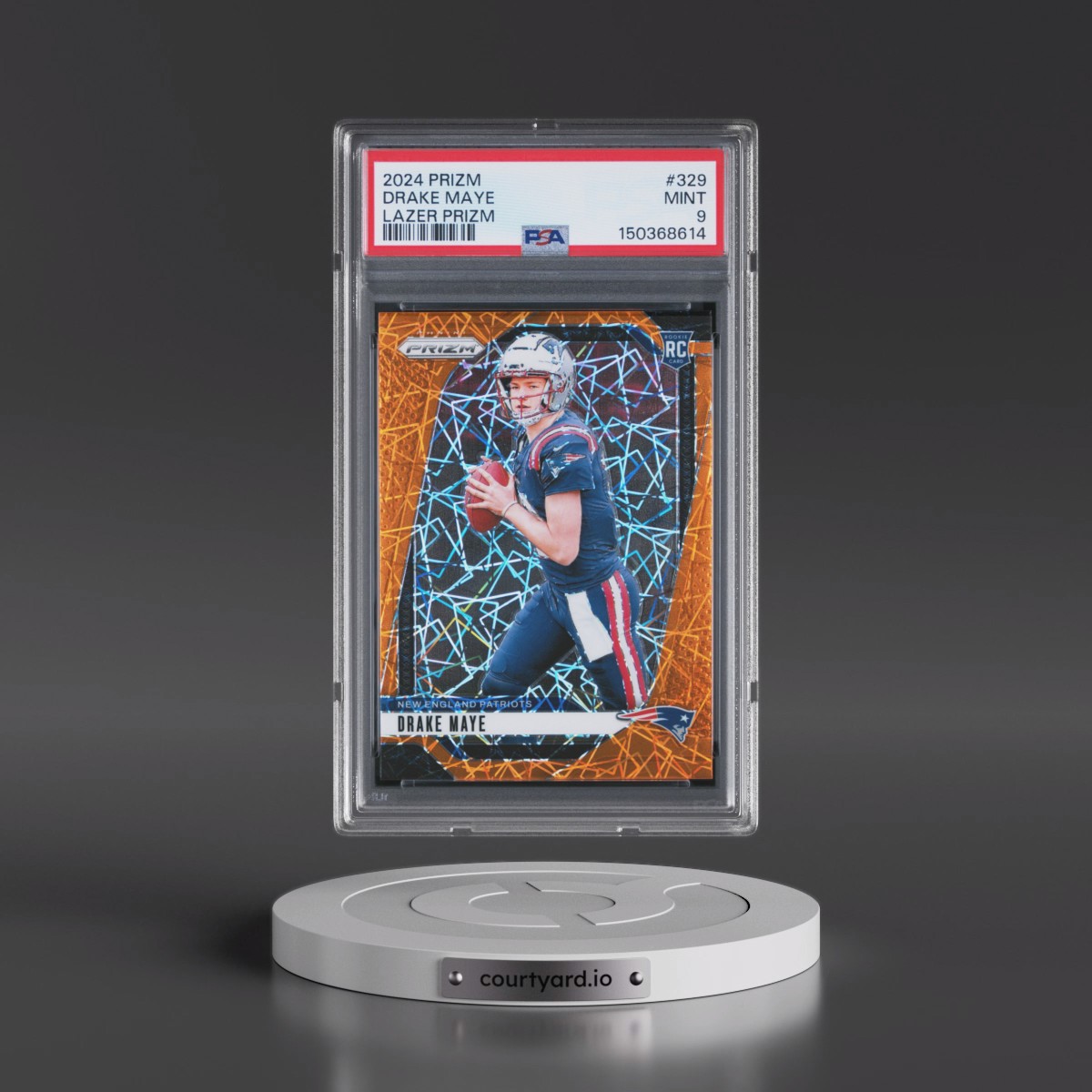 2024 Panini Prizm #329 Drake Maye - Lazer Prizm (PSA 9 MINT)