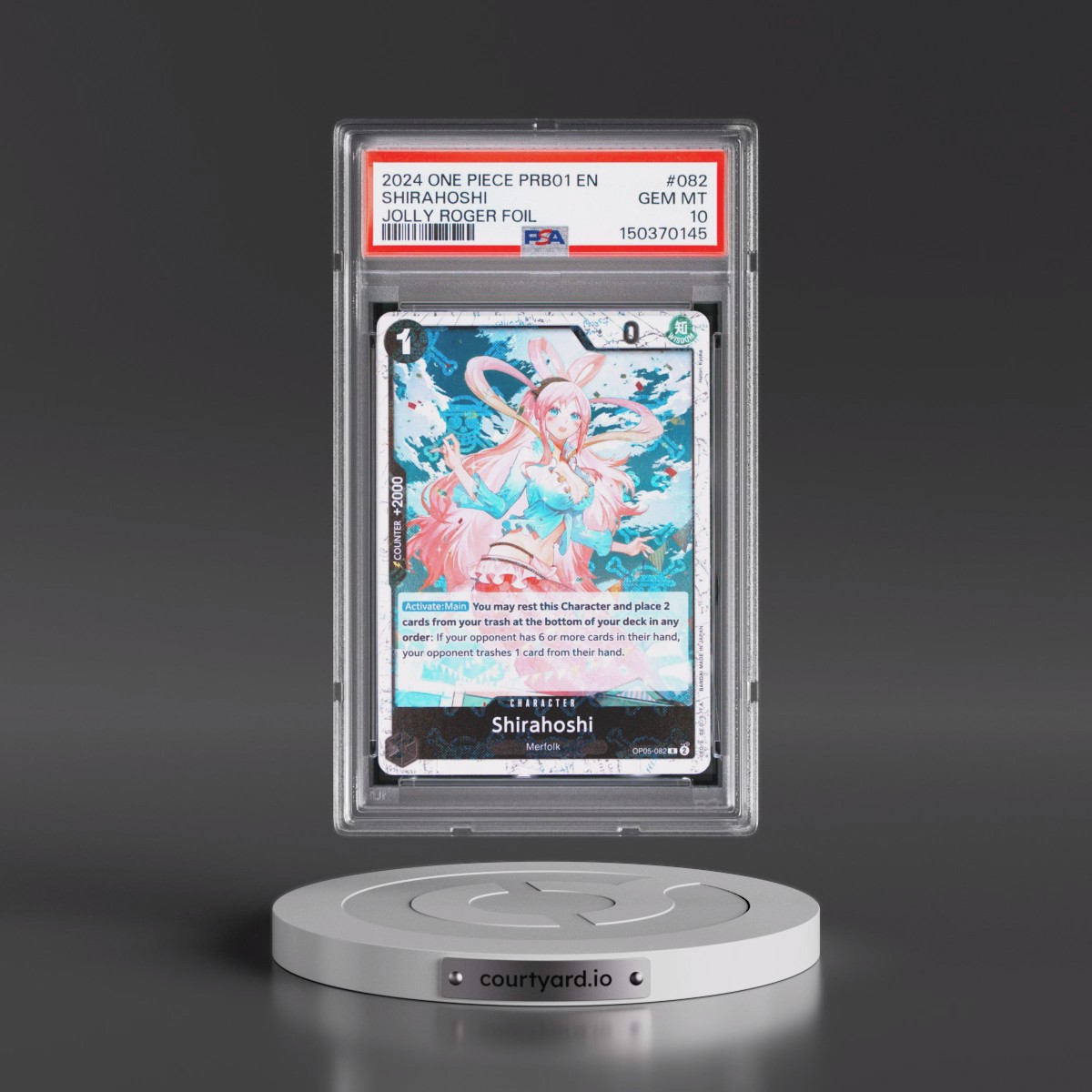 2024 One Piece PRB01-Premium Booster -One Piece Card the Best #082 Shirahoshi - Jolly Roger Foil (PSA 10 GEM MINT)