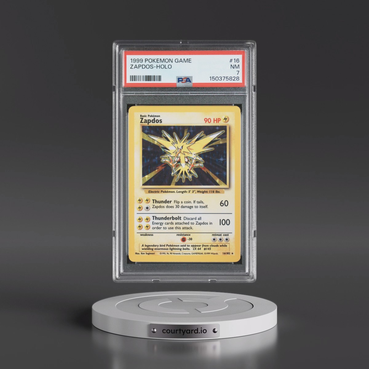 1999 Pokémon Game #16 Zapdos - Holo (PSA 7 NM)