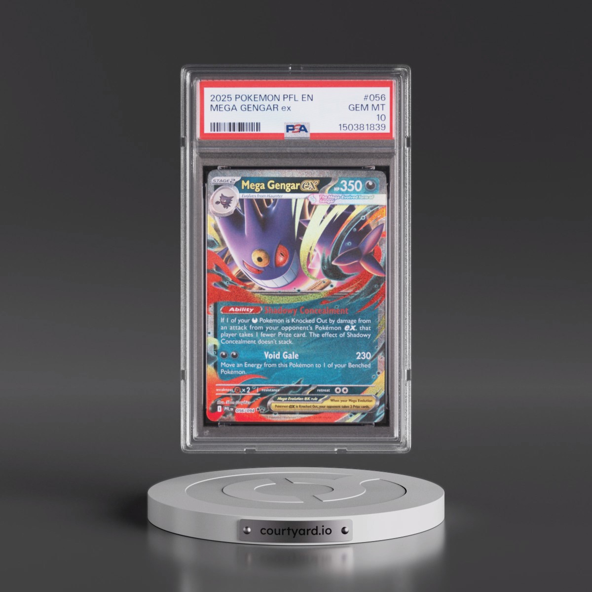 2025 Pokémon Pfl EN-Phantasmal Flames #056 Mega Gengar EX - Holo (PSA 10 GEM MINT)