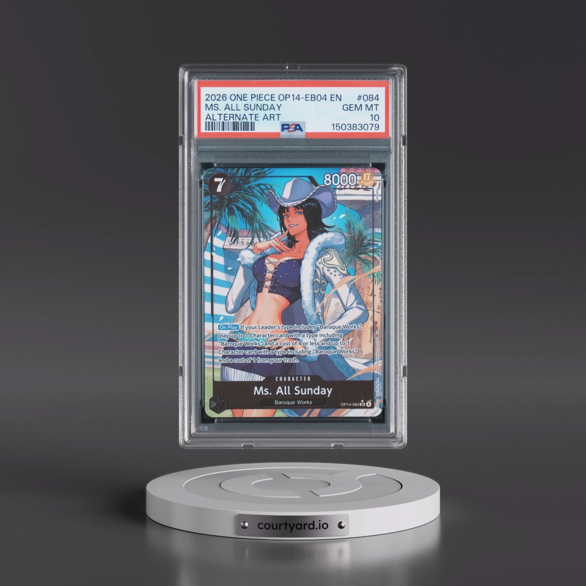 2026 One Piece OP14-EB04-the Azure Sea's Seven #084 MS. All Sunday - Alternate Art (PSA 10 GEM MINT)