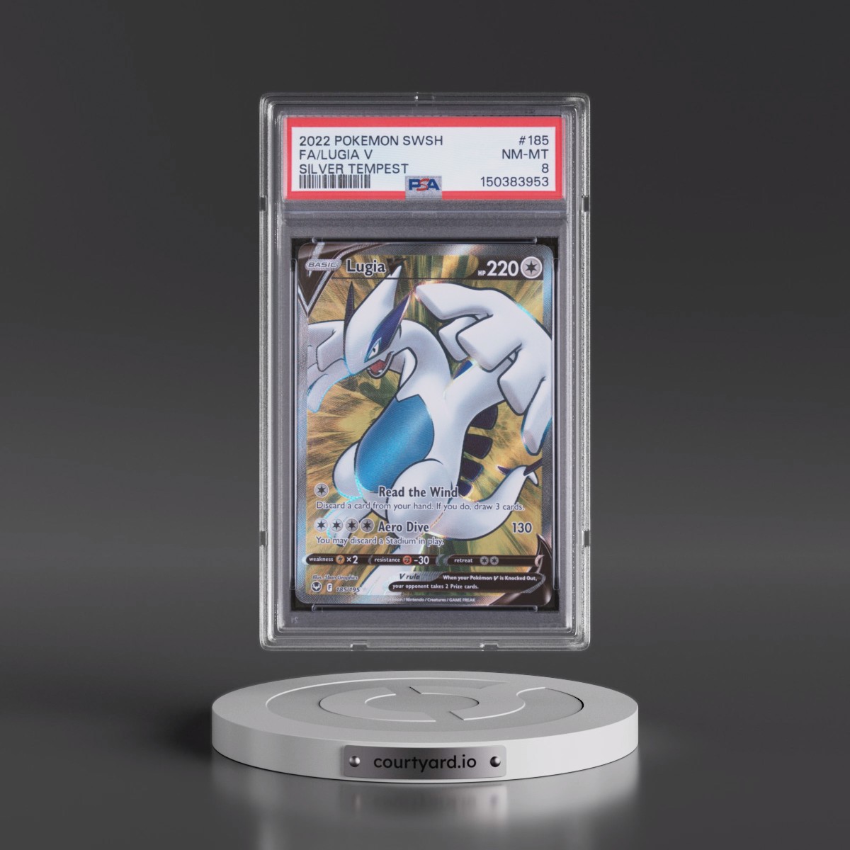 2022 Pokémon Sword & Shield Silver Tempest #185 Lugia V - Holo Full Art (PSA 8 NM-MT)