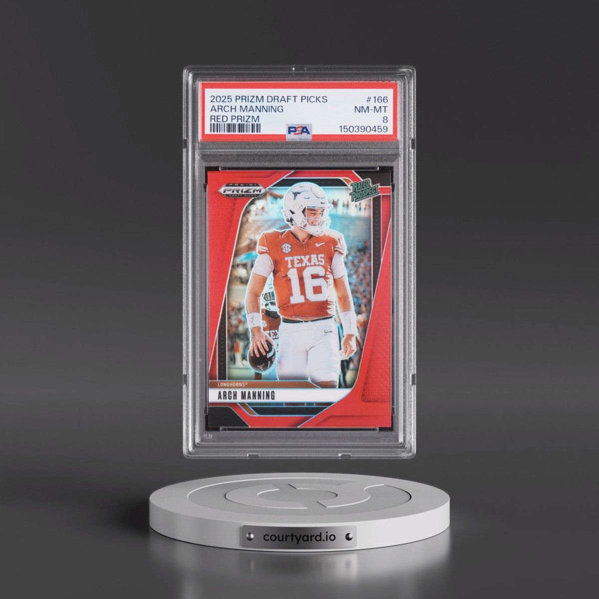2025 Panini Prizm Draft Picks #166 Arch Manning - Red Prizm (PSA 8 NM-MT)