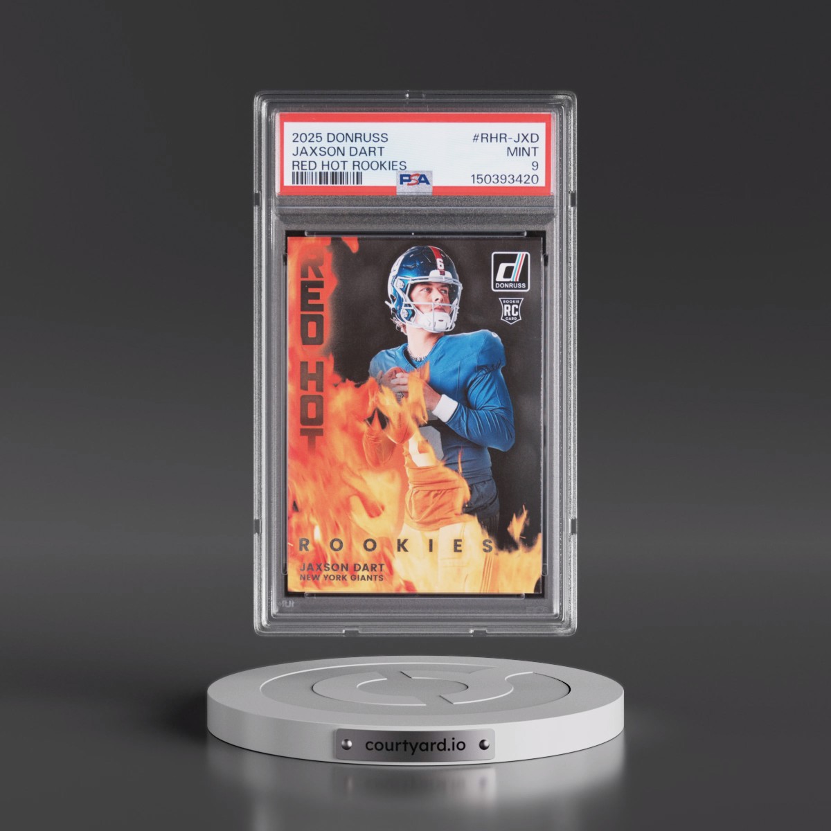 2025 Panini Donruss Red Hot Rookies #RHR-JXD Jaxson Dart (PSA 9 MINT)
