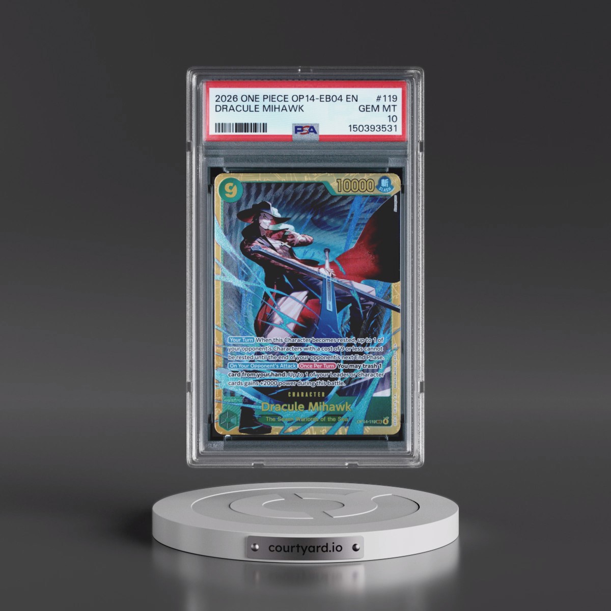 2026 One Piece OP14-EB04-the Azure Sea's Seven #119 Dracule Mihawk (PSA 10 GEM MINT)