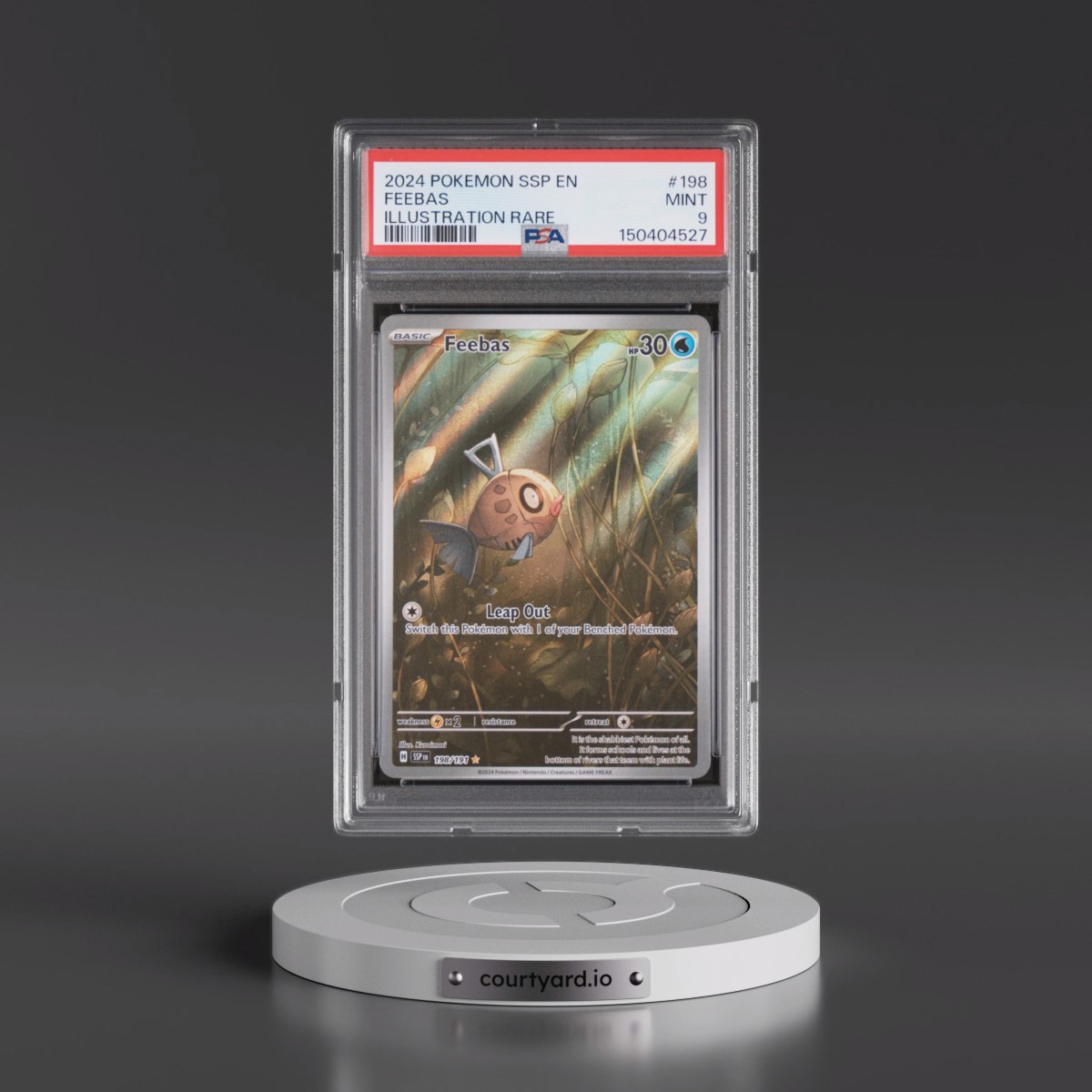 2024 Pokémon Ssp EN-Surging Sparks #198 Feebas - Illustration Rare (PSA 9 MINT)