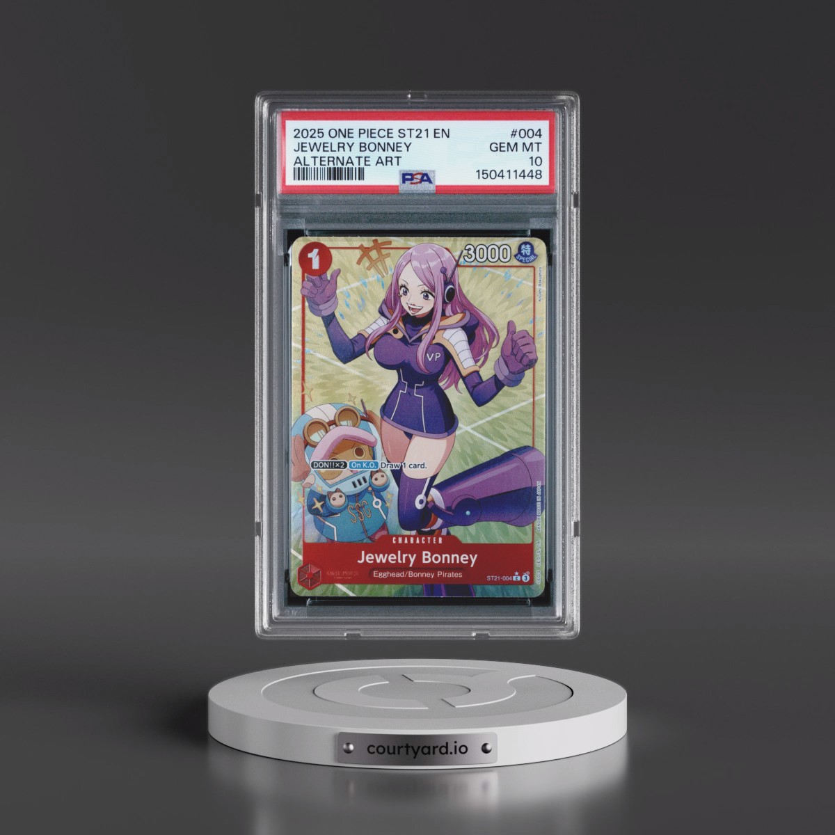 2025 One Piece Starter Deck ST21-EX Gear 5 #004 Jewelry Bonney - Alternate Art (PSA 10 GEM MINT)