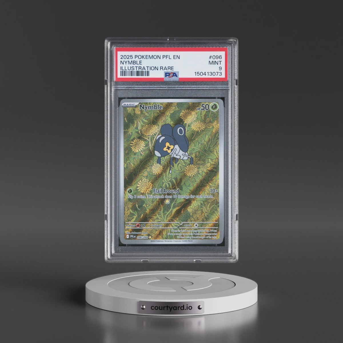 2025 Pokémon Pfl EN-Phantasmal Flames #096 Nymble - Illustration Rare (PSA 9 MINT)