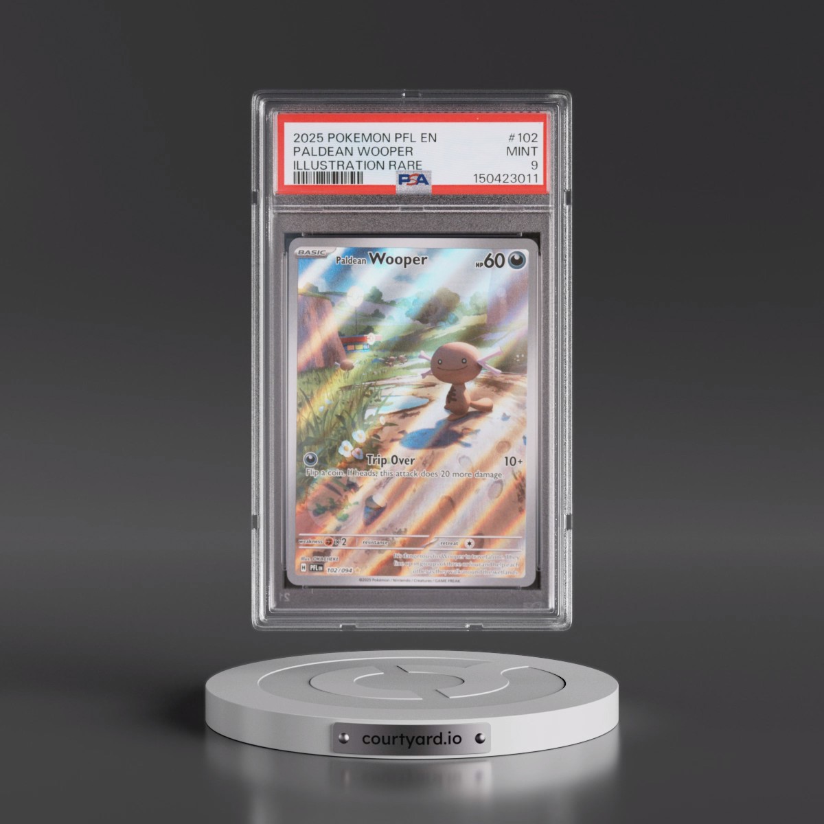 2025 Pokémon Pfl EN-Phantasmal Flames #102 Paldean Wooper - Illustration Rare (PSA 9 MINT)