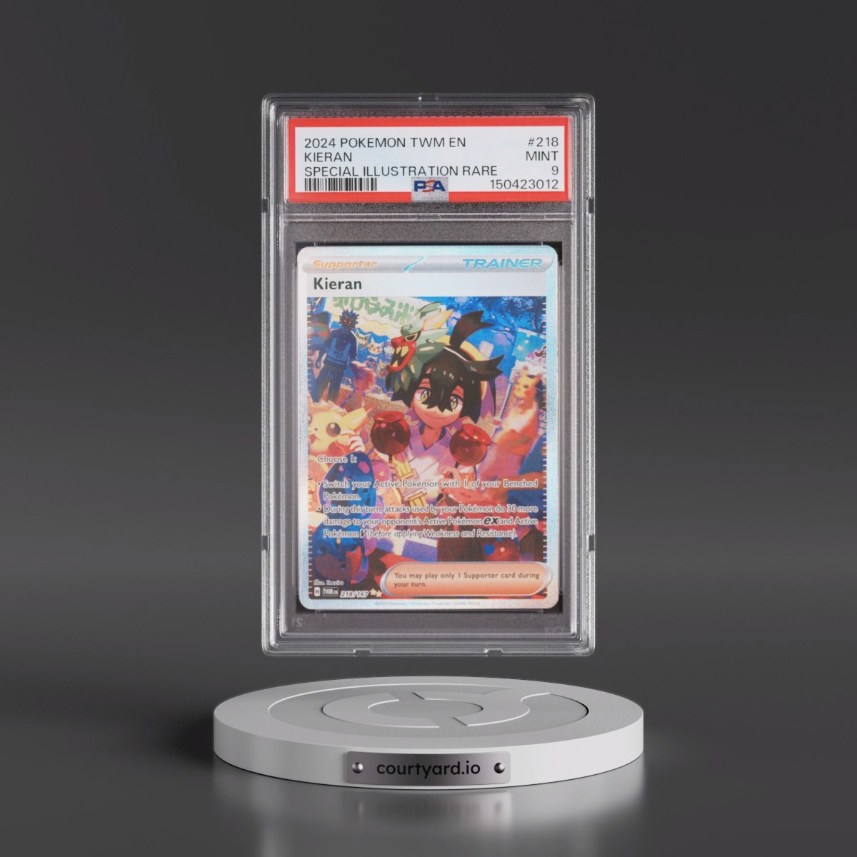 2024 Pokémon Twm EN-Twilight Masquerade #218 Kieran - Special Illustration Rare (PSA 9 MINT)