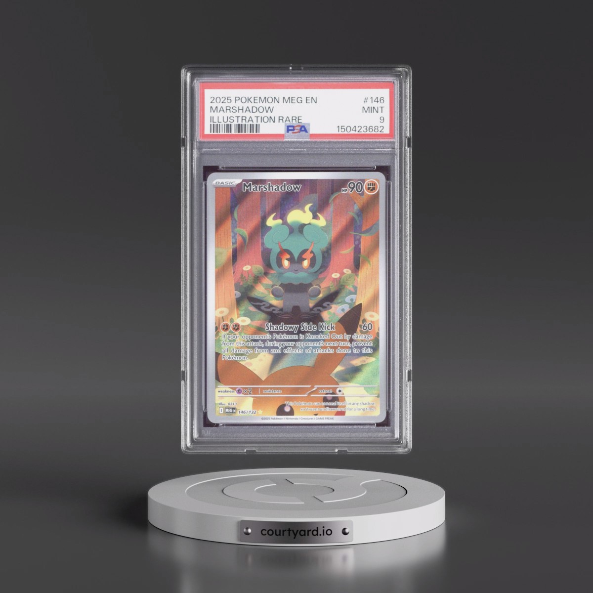 2025 Pokémon Meg EN-Mega Evolution #146 Marshadow - Illustration Rare (PSA 9 MINT)