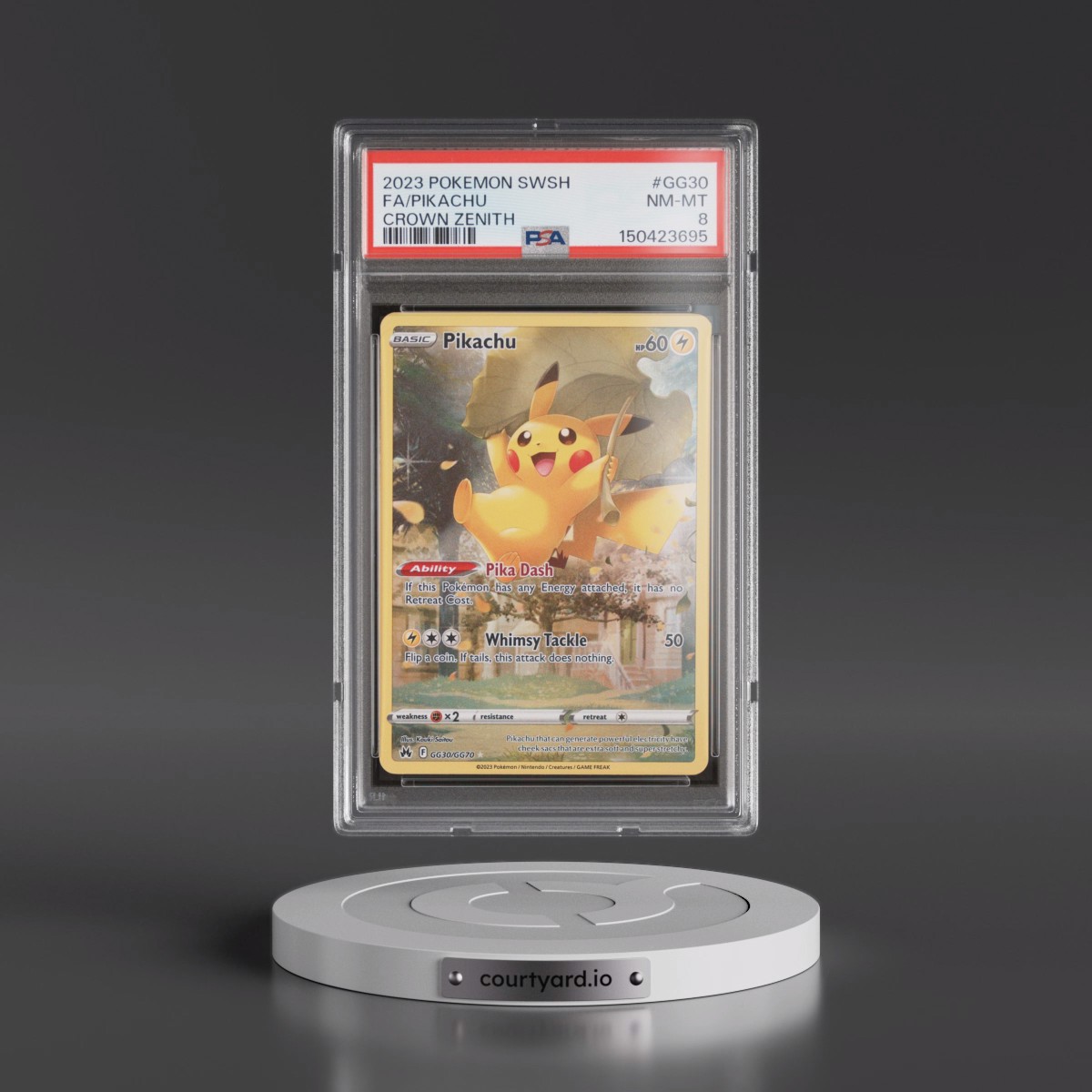 2023 Pokémon Sword and Shield Crown Zenith #GG30 Pikachu - Full Art (PSA 8 NM-MT)