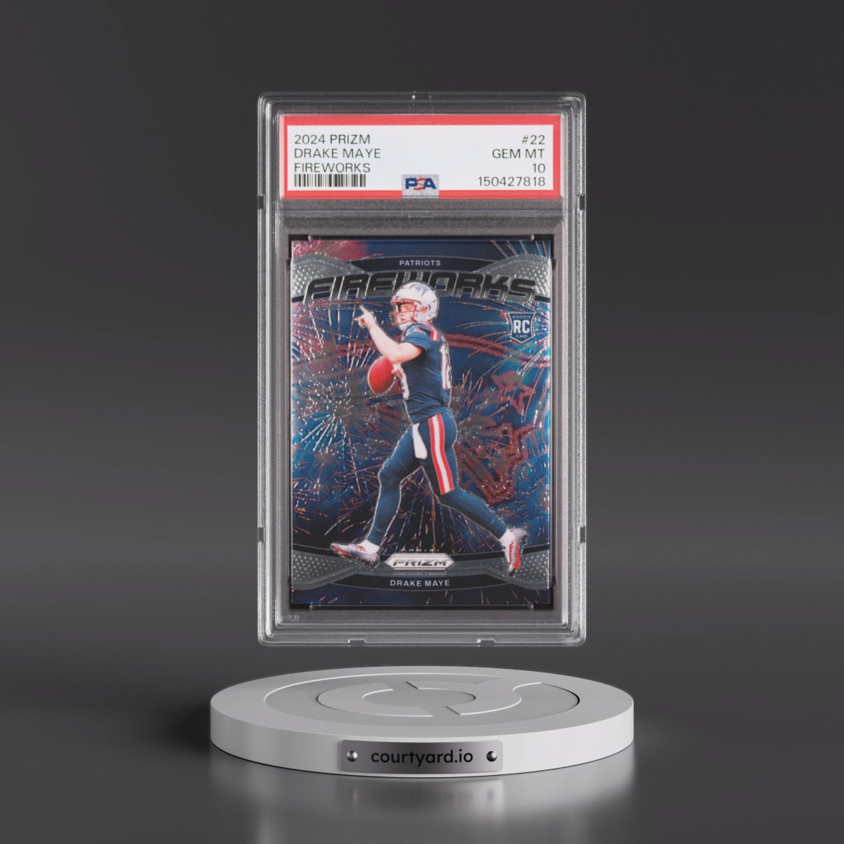 2024 Panini Prizm Fireworks Drake Maye #22 PSA 10