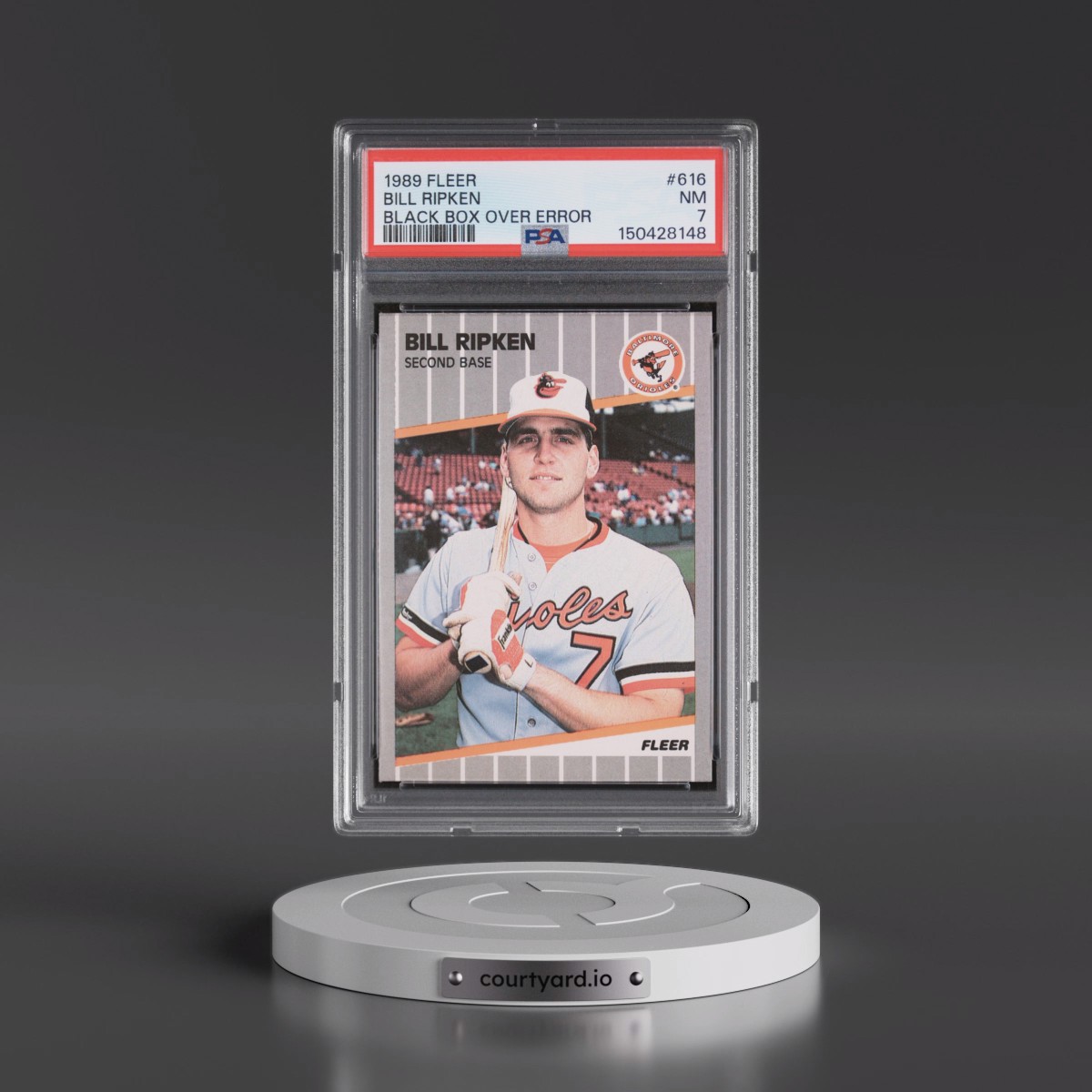 1989 Fleer #616 Bill Ripken - Black Box Over Error (PSA 7 NM)