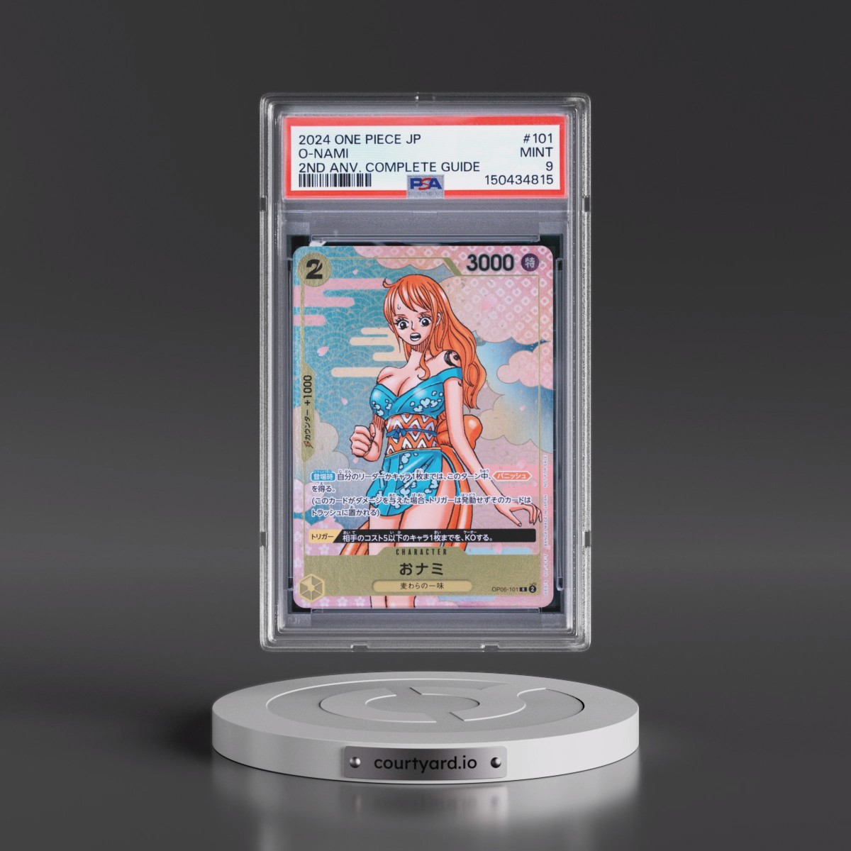 2024 One Piece Japanese Promos #101 O-Nami - One Piece Card Game 2nd Anniversary Complete Guide (PSA 9 MINT)