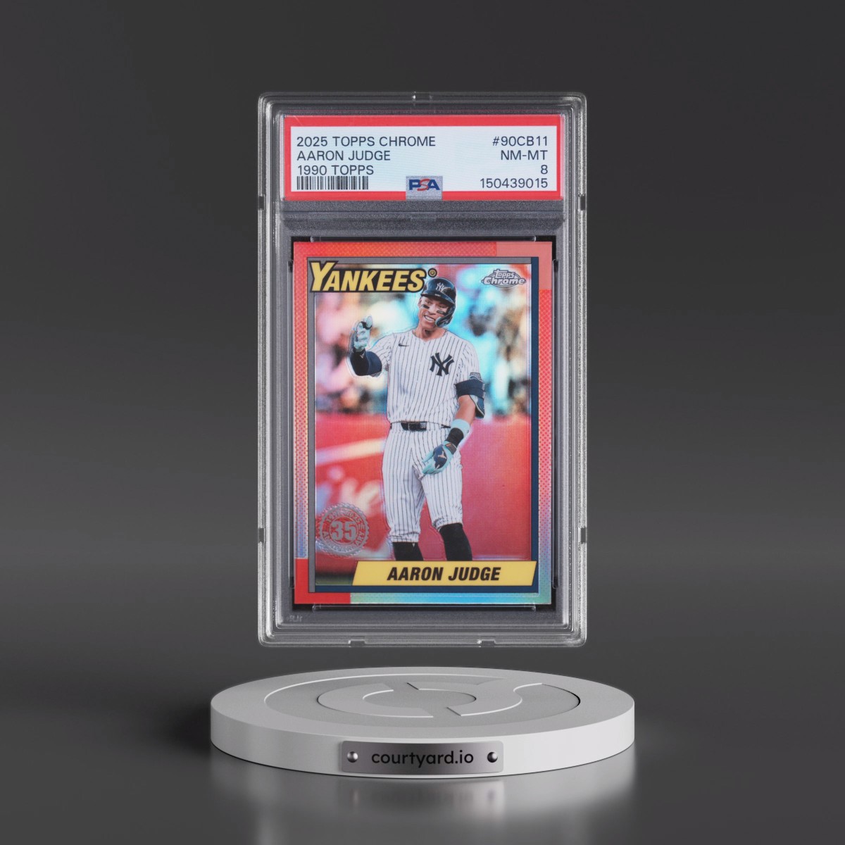 2025 Topps Chrome 1990 Topps #90CB11 Aaron Judge (PSA 8 NM-MT)