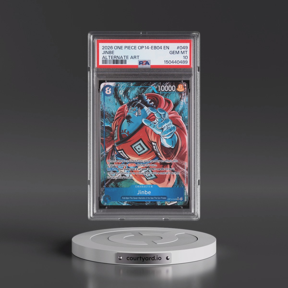 2026 One Piece OP14-EB04-the Azure Sea's Seven Jinbe - Alternate Art #049 PSA 10