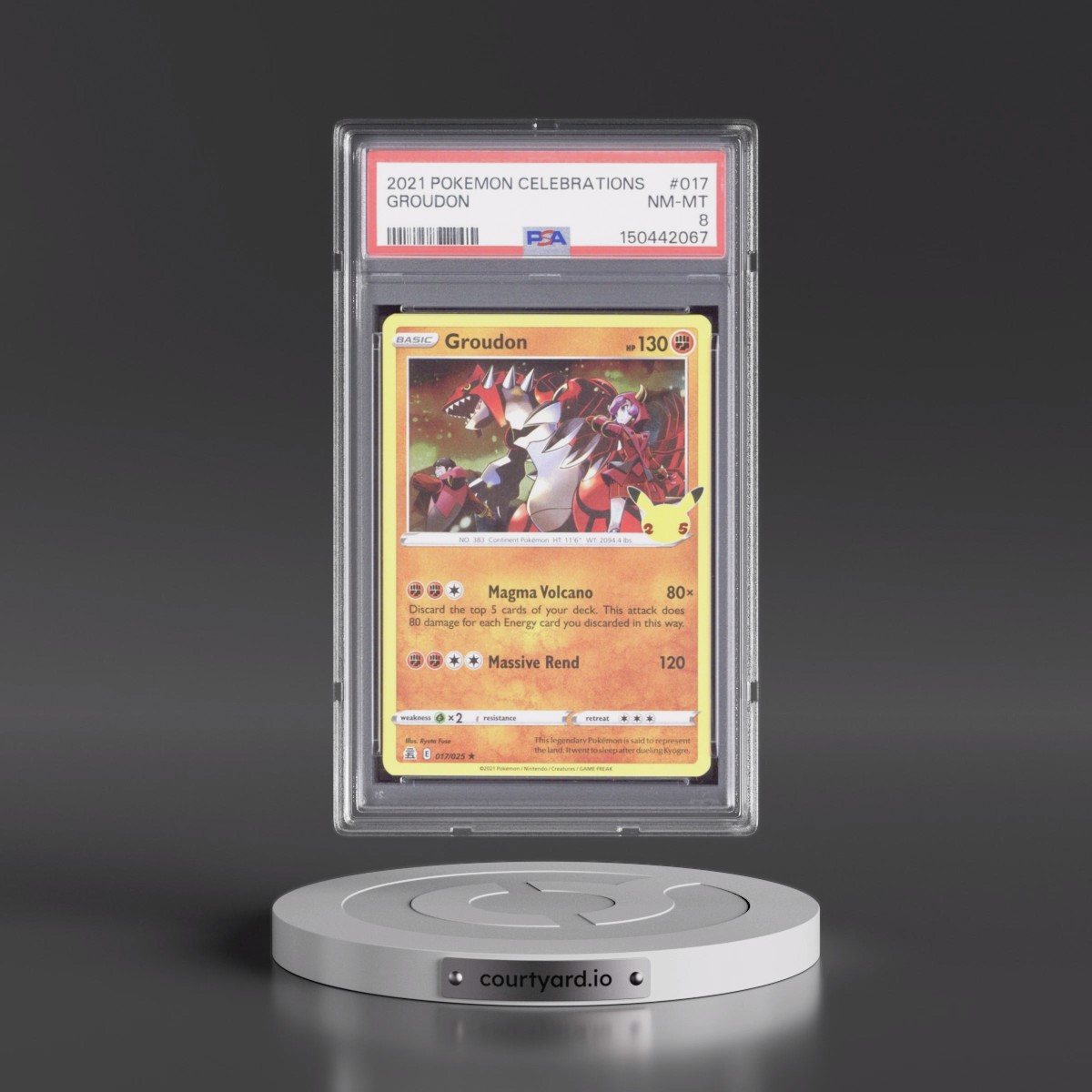 2021 Pokémon Celebrations #017 Groudon (PSA 8 NM-MT)