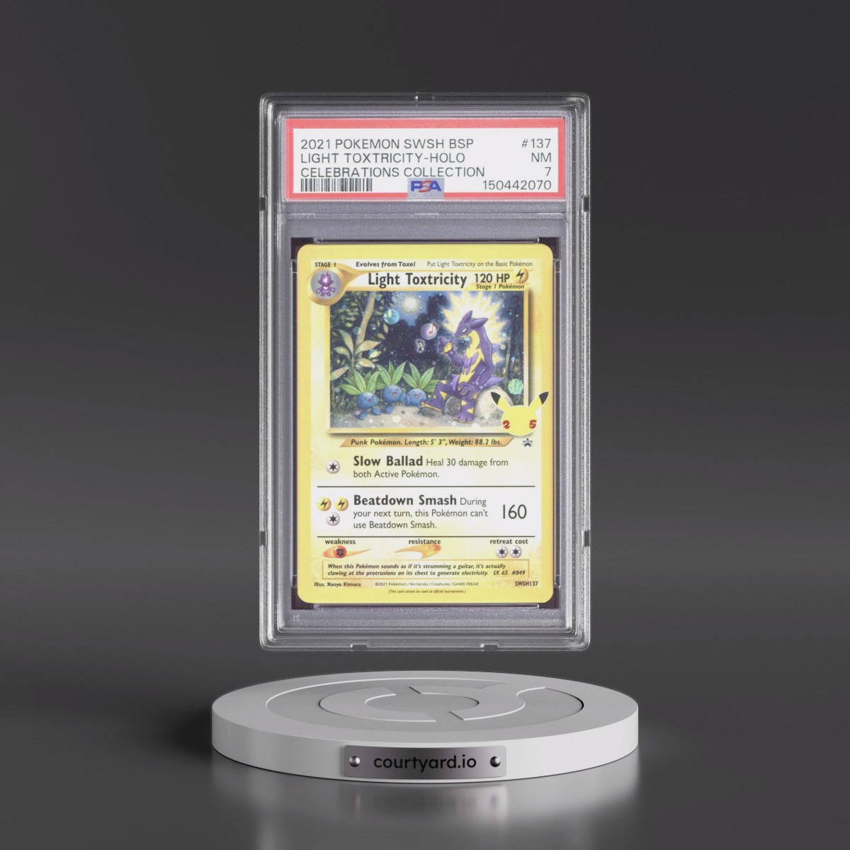 2021 Pokémon Swsh Black Star Promo #137 Light Toxtricity - Holo Celebrations Collection (PSA 7 NM)