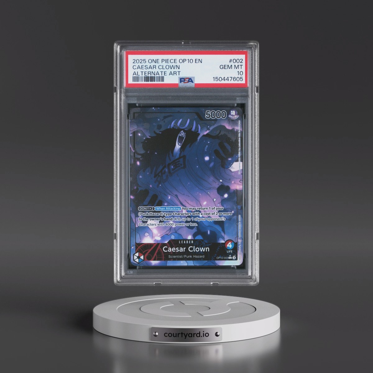 2025 One Piece OP10-Royal Blood #002 Caesar Clown - Alternate Art (PSA 10 GEM MINT)