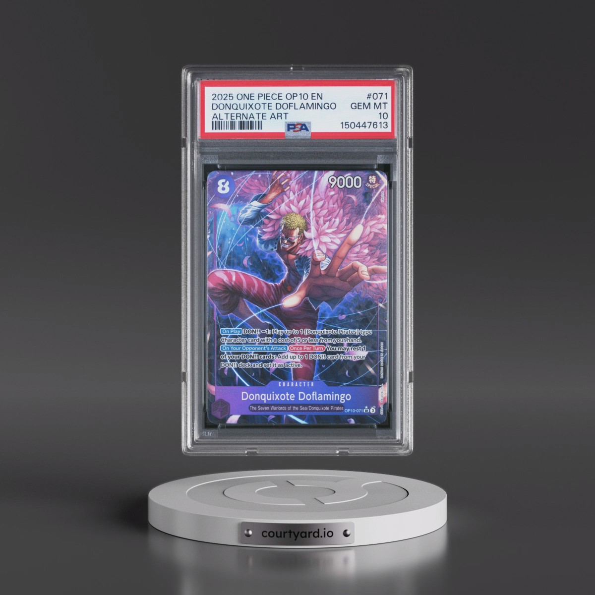 2025 One Piece OP10-Royal Blood #071 Donquixote Doflamingo - Alternate Art (PSA 10 GEM MINT)