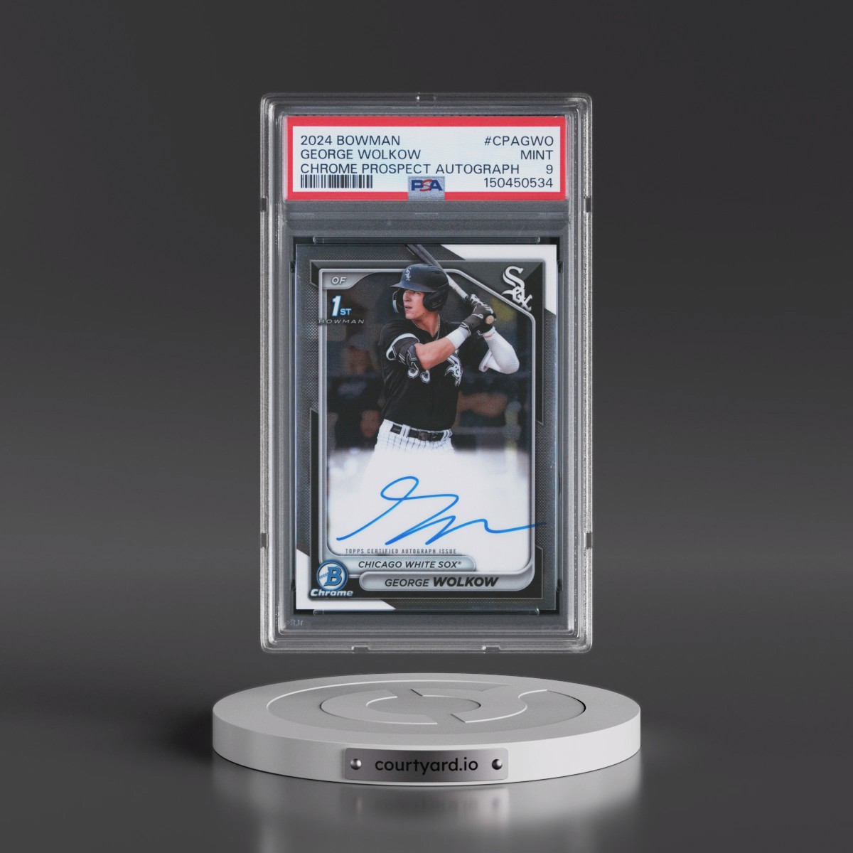2024 Bowman Chrome Prospect Autographs #CPAGWO George Wolkow (PSA 9 MINT)