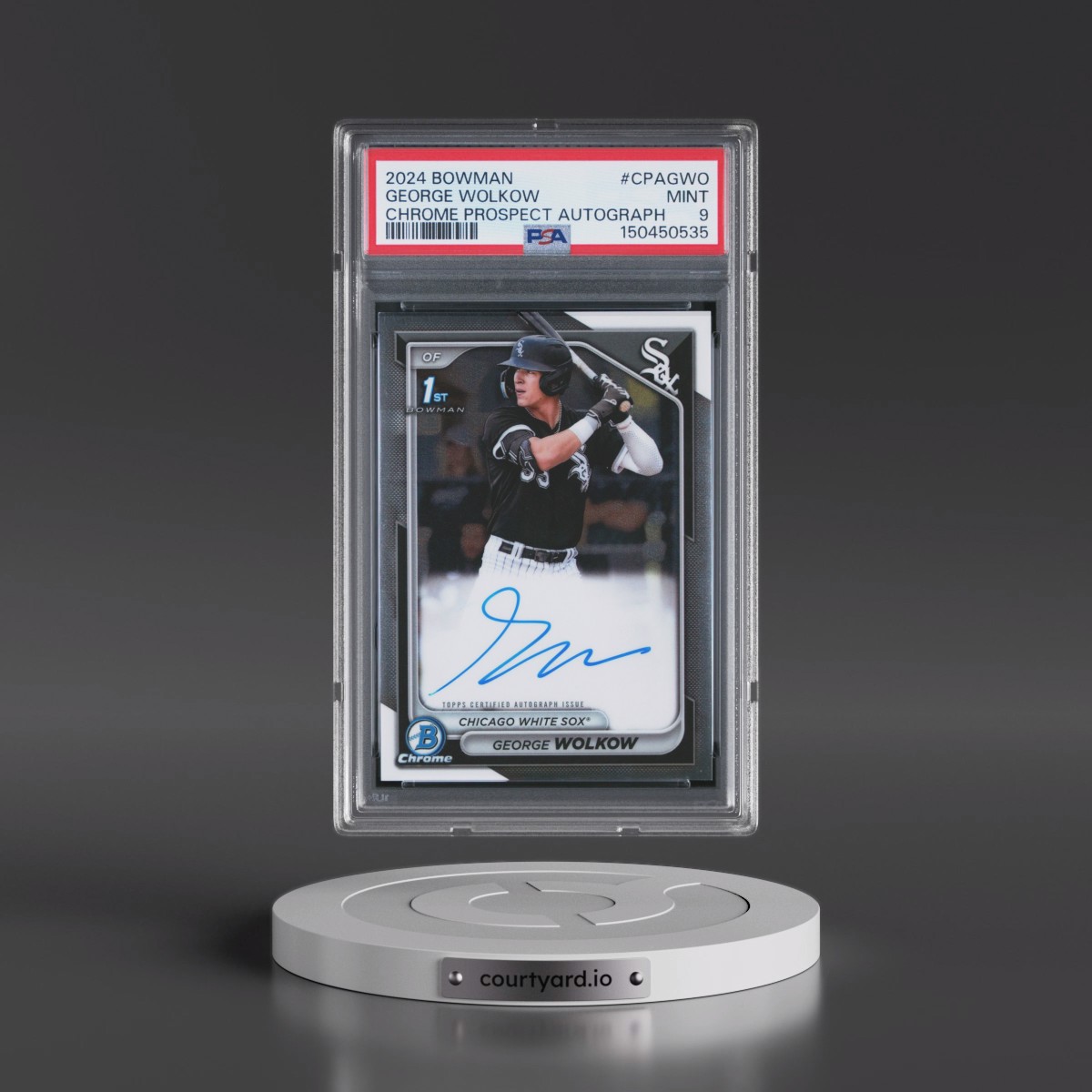 2024 Bowman Chrome Prospect Autographs #CPAGWO George Wolkow (PSA 9 MINT)