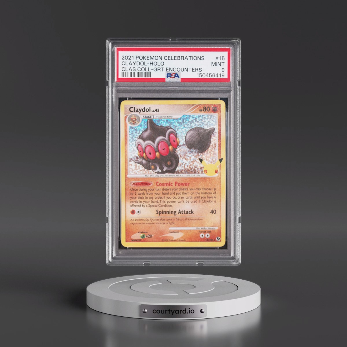 2021 Pokémon Celebrations Classic Collection #15 Claydol - Holo (PSA 9 MINT)