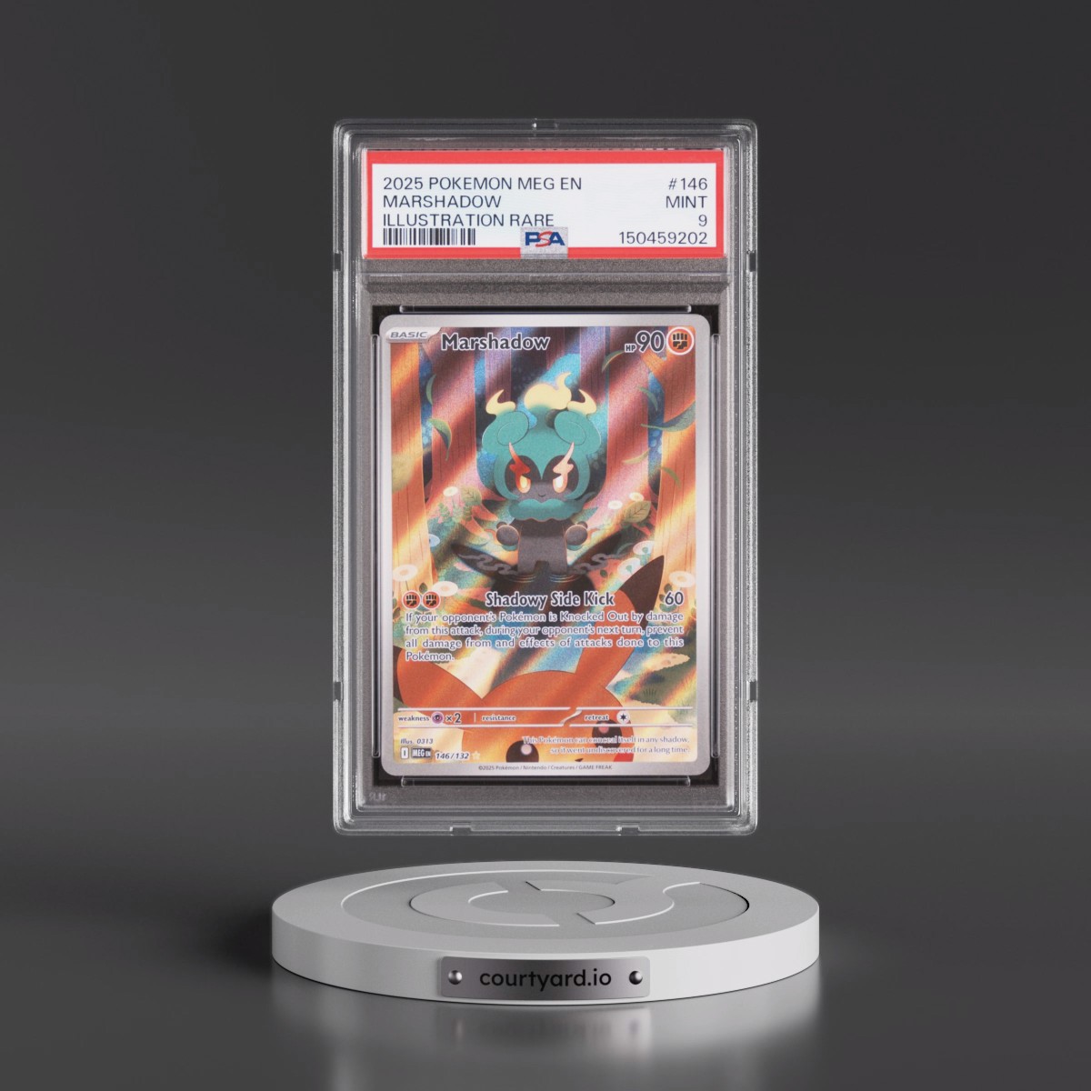 2025 Pokémon Meg EN-Mega Evolution #146 Marshadow - Illustration Rare (PSA 9 MINT)
