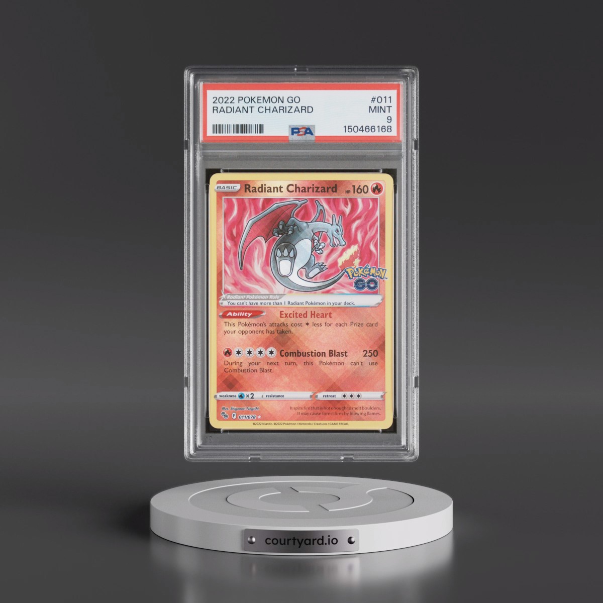 2022 Pokémon Go #011 Radiant Charizard - Holo (PSA 9 MINT)
