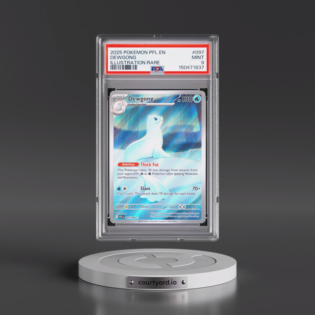 2025 Pokémon Pfl EN-Phantasmal Flames #097 Dewgong - Illustration Rare (PSA 9 MINT)