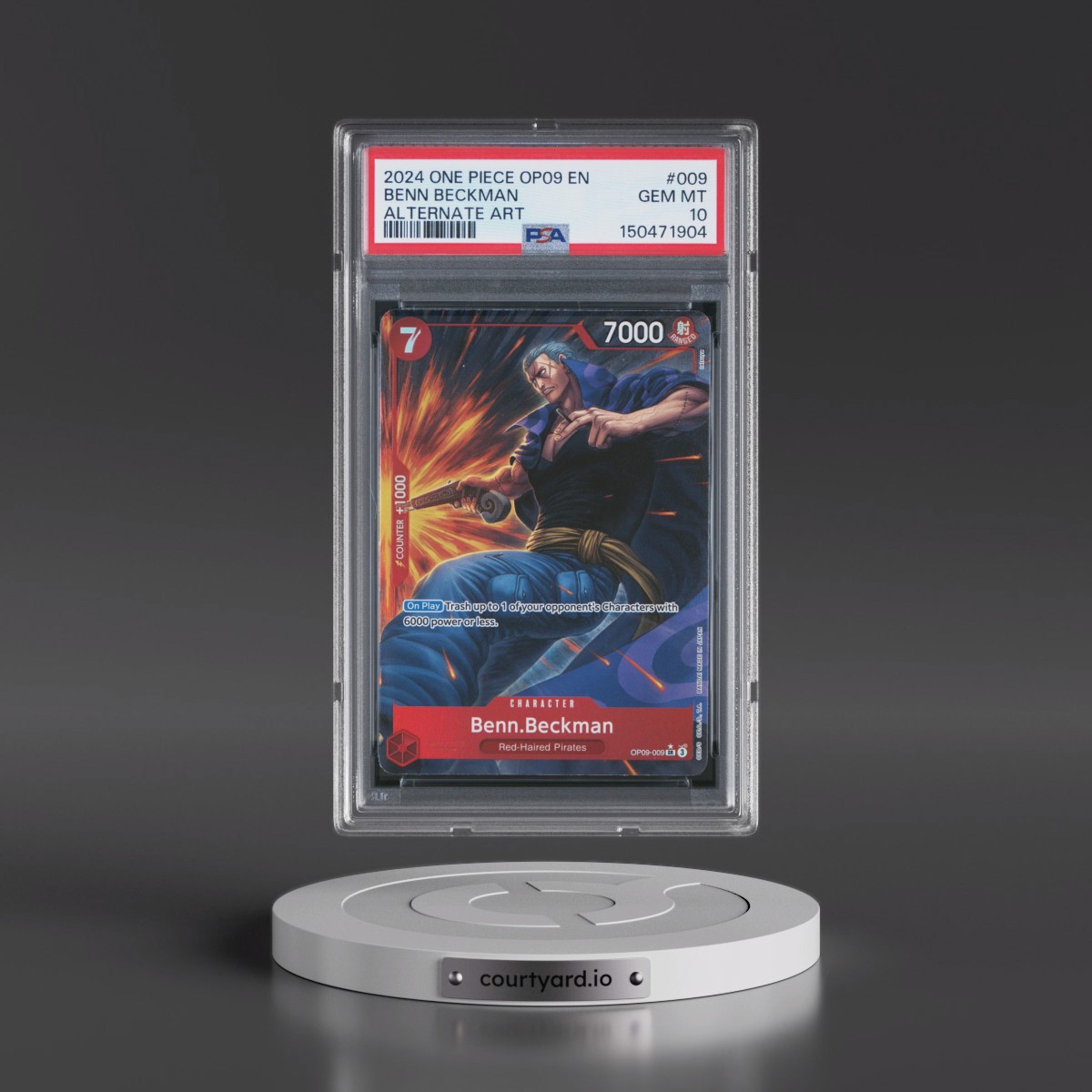 2024 One Piece OP09-Emperors in the New World #009 Benn Beckman - Alternate Art (PSA 10 GEM MINT)