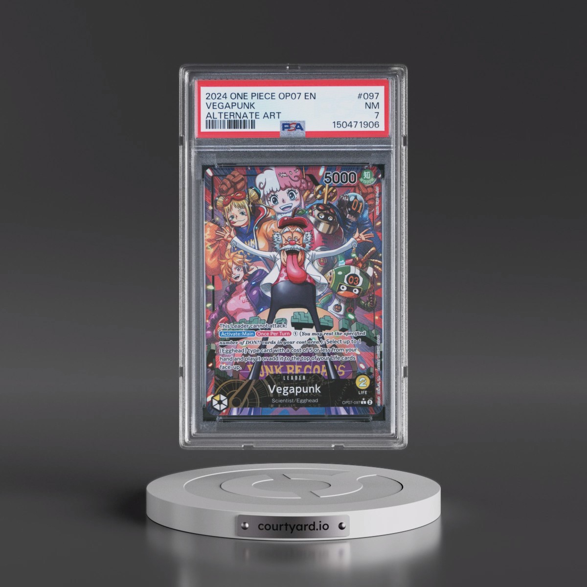 2024 One Piece OP07-500 Years in the Future #097 Vegapunk - Alternate Art (PSA 7 NM)