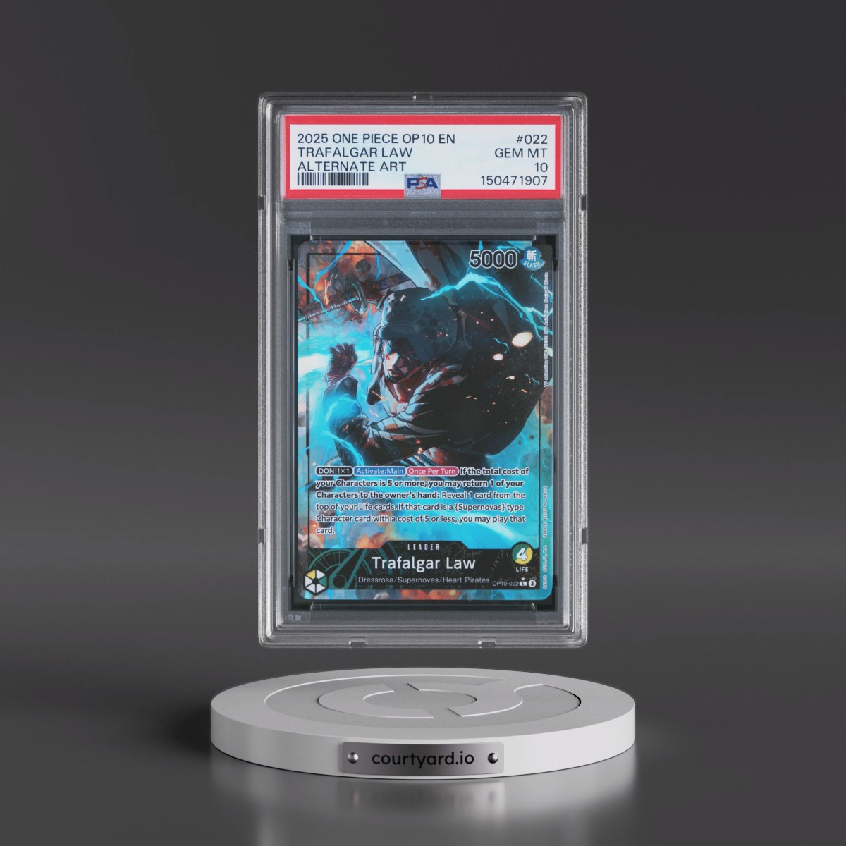 2025 One Piece OP10-Royal Blood #022 Trafalgar Law - Alternate Art (PSA 10 GEM MINT)