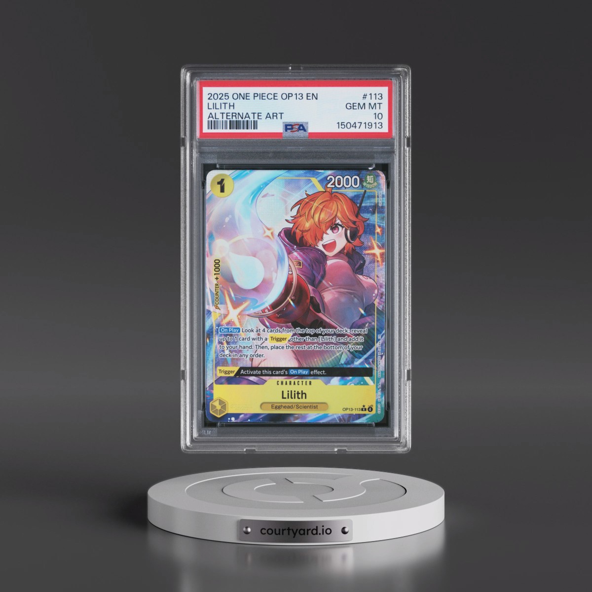 2025 One Piece OP13-Carrying on His Will #113 Lilith - Alternate Art (PSA 10 GEM MINT)