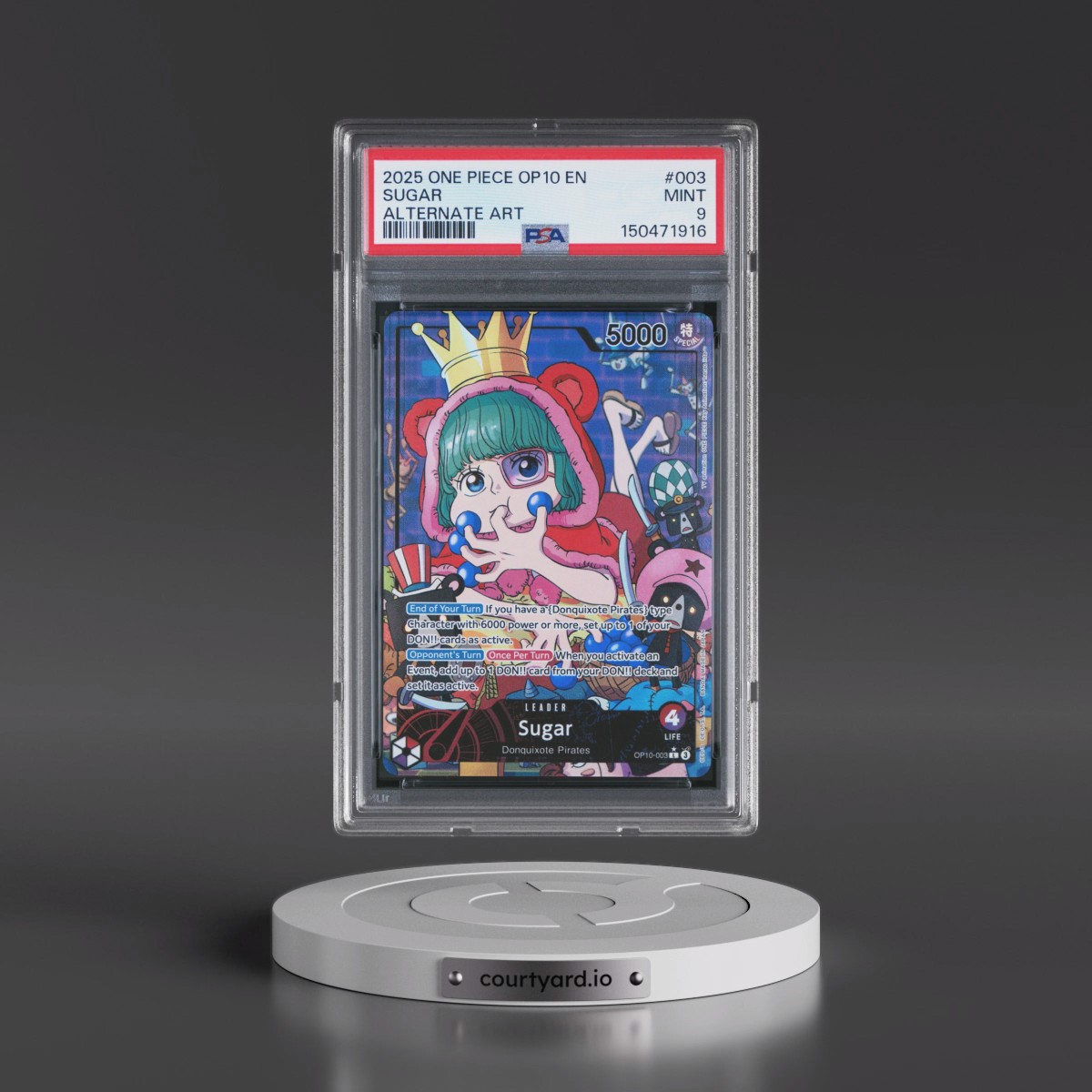 2025 One Piece OP10-Royal Blood #003 Sugar - Alternate Art (PSA 9 MINT)